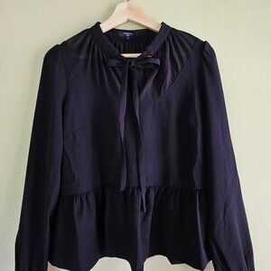 FRNCH (XS) Black Minimalist timeless long-sleeve top